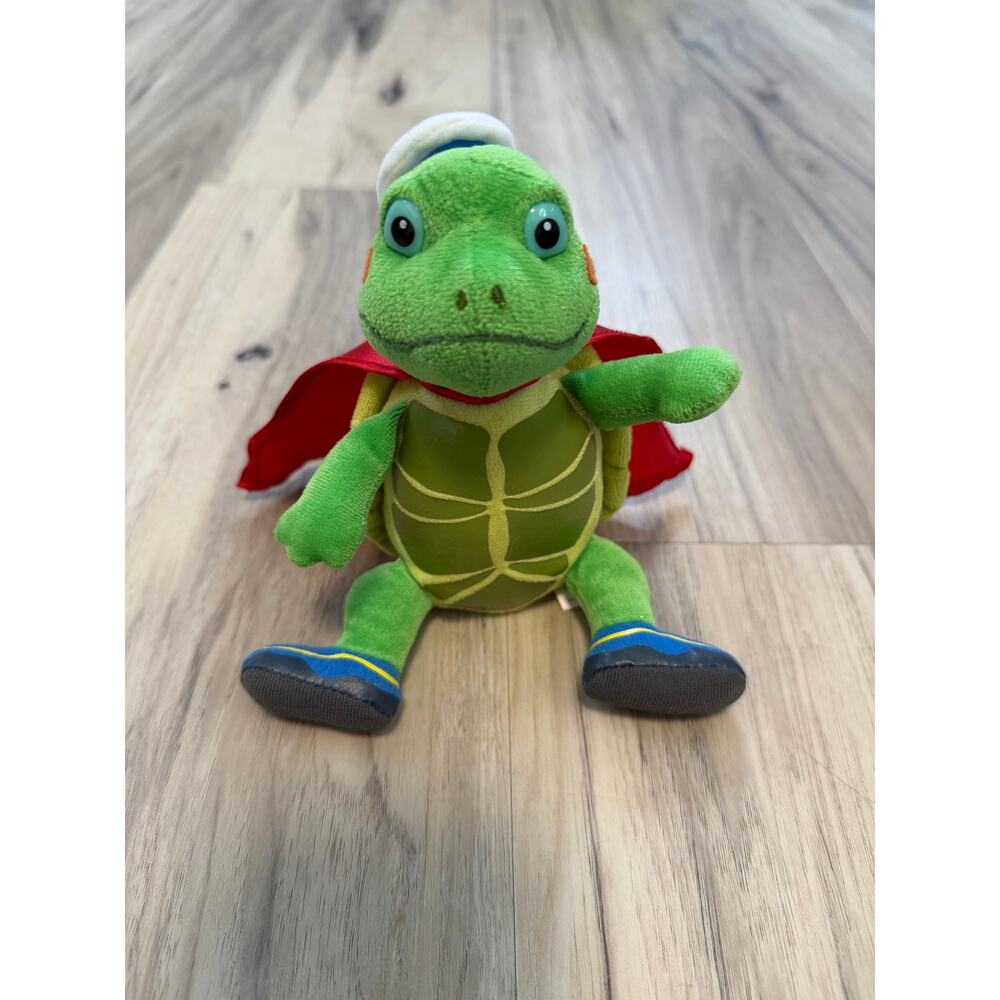 TY Nick Jr. Wonder Pets Tuck the Turtle Red Cape Beanie Baby 7" 2009